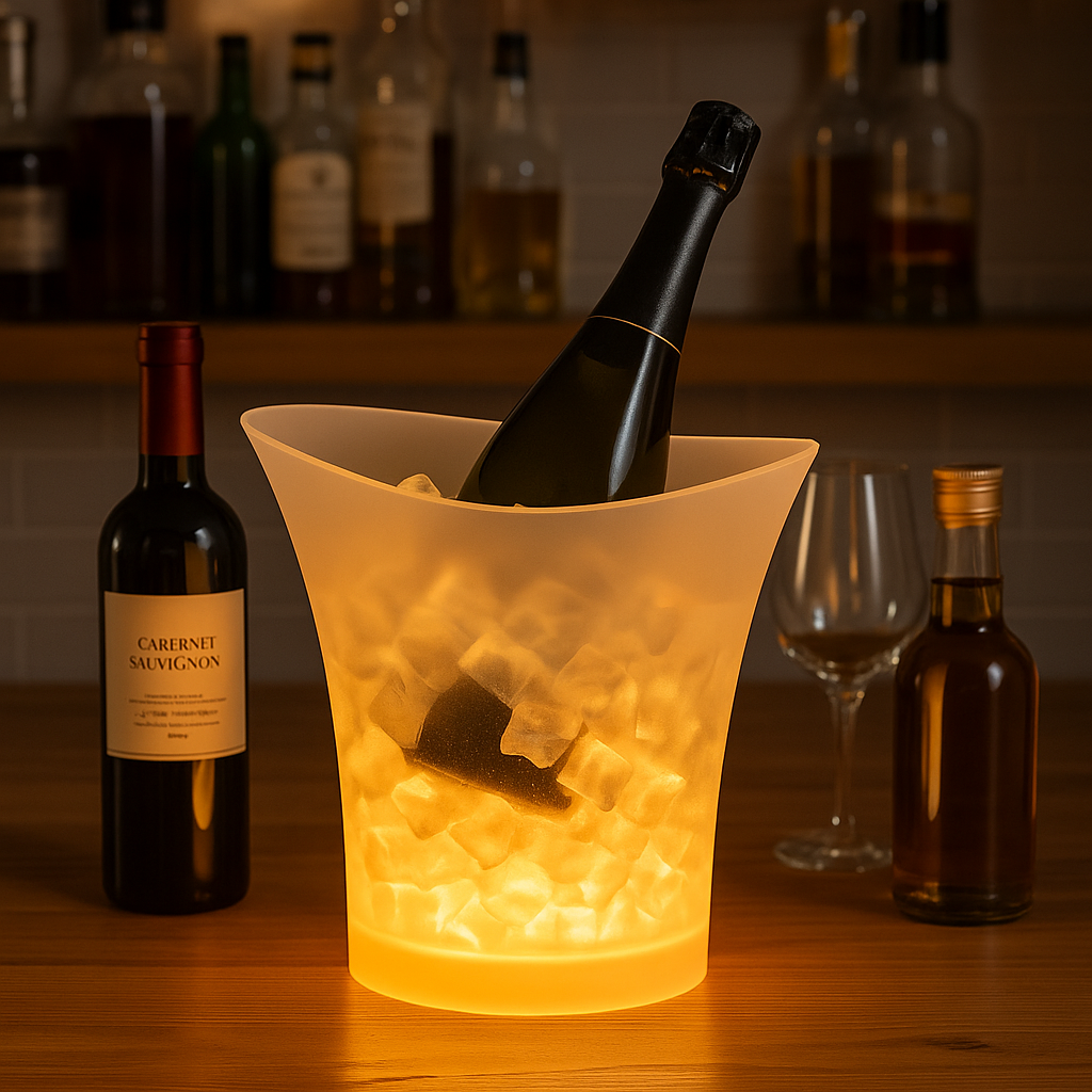 LED Colour-Changing Ice Bucket 5L | Party Drinks Cooler with Rechargeable Light