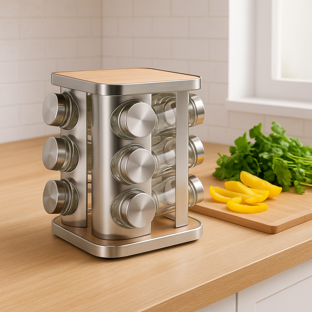 Spice Rack Organizer with 12 Jars | Keep Your Kitchen Neat & Tidy