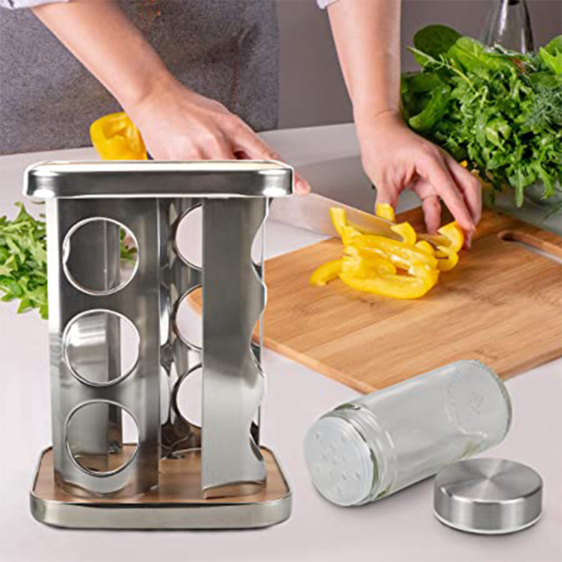 Spice Rack Organizer with 12 Jars | Keep Your Kitchen Neat & Tidy