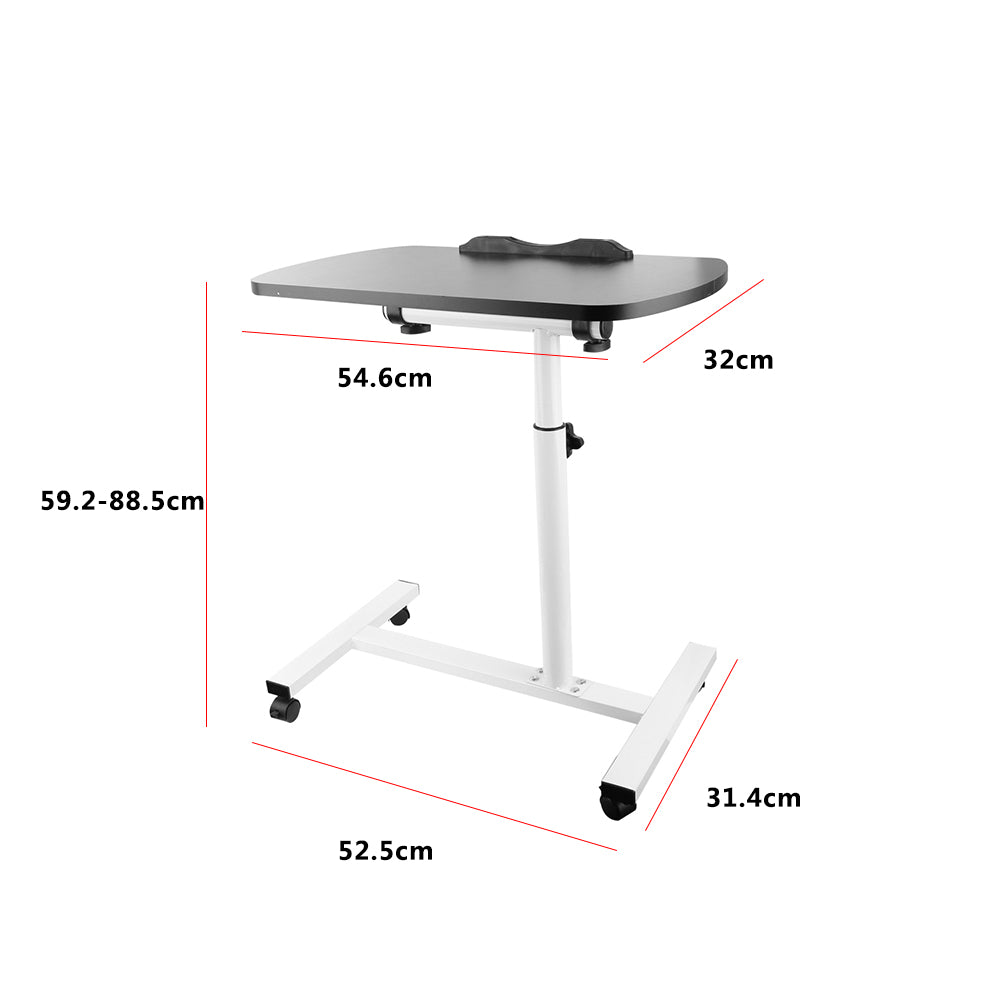 Adjustable Overbed Table with Wheels | Rolling Tray Table for Bed or Sofa