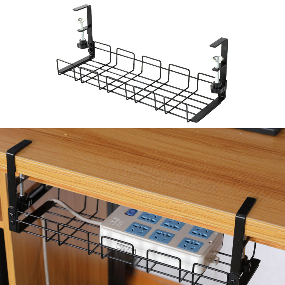 Under-Desk Cable Management Tray | No-Drill Wire Organizer Rack