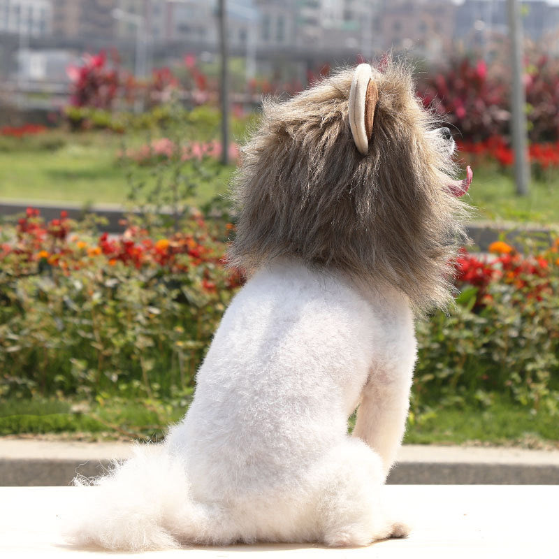 Pet Lion Mane Costume | Brown Hood for Dogs & Cats (S/M/L)
